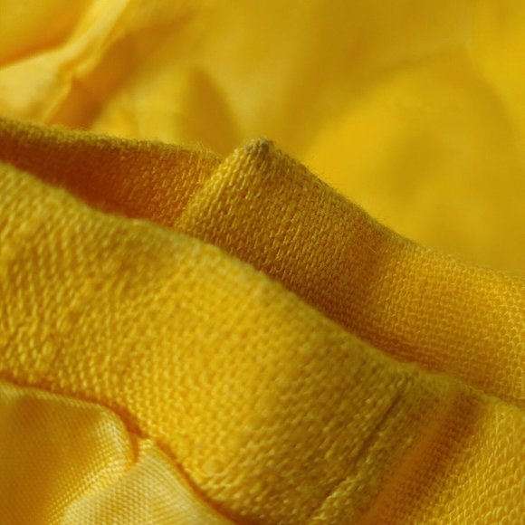 Vintage 80s Gilmor Womens 8 Blazer Button Floral Pocket Square Yellow Sunshine - Picture 7 of 12